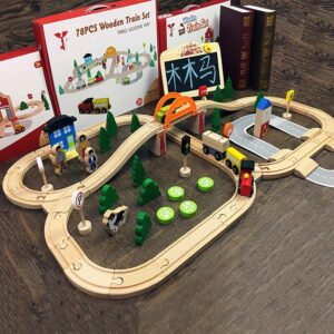 img_1_78_Pieces_Wooden_Train_Track_Toy_DIY_Ass